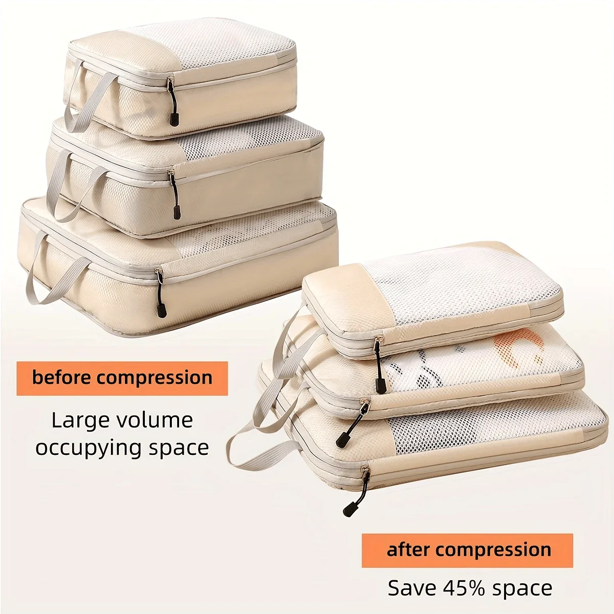 Travel Accessories Packing Cubes - 3 предмета, компрессионный куб для путешествий,