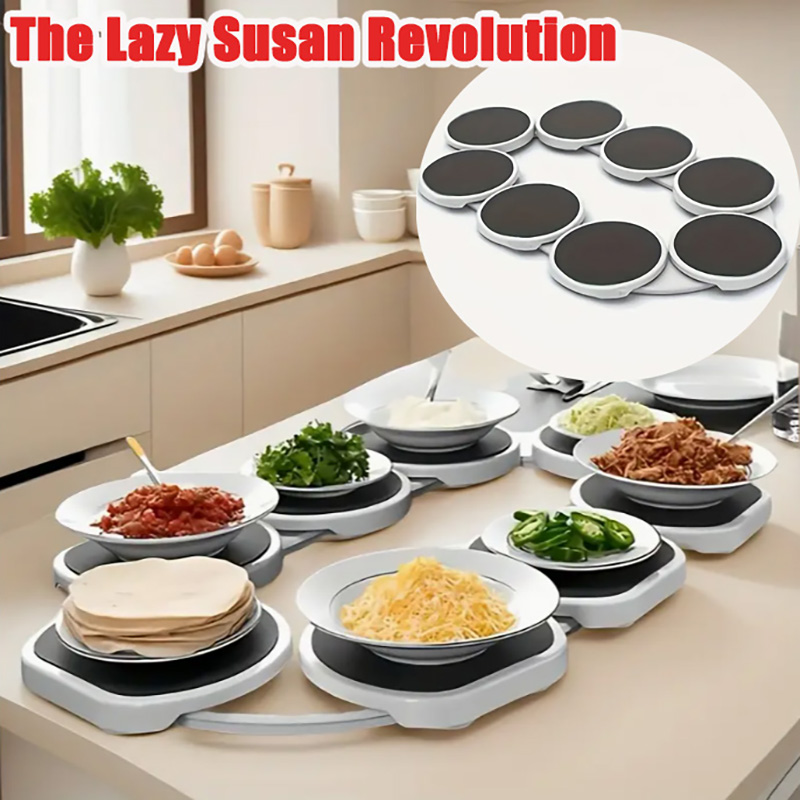 Travel Kitchen Accessories - Портативный расширяемый вращающийся поднос Lazy Susan,