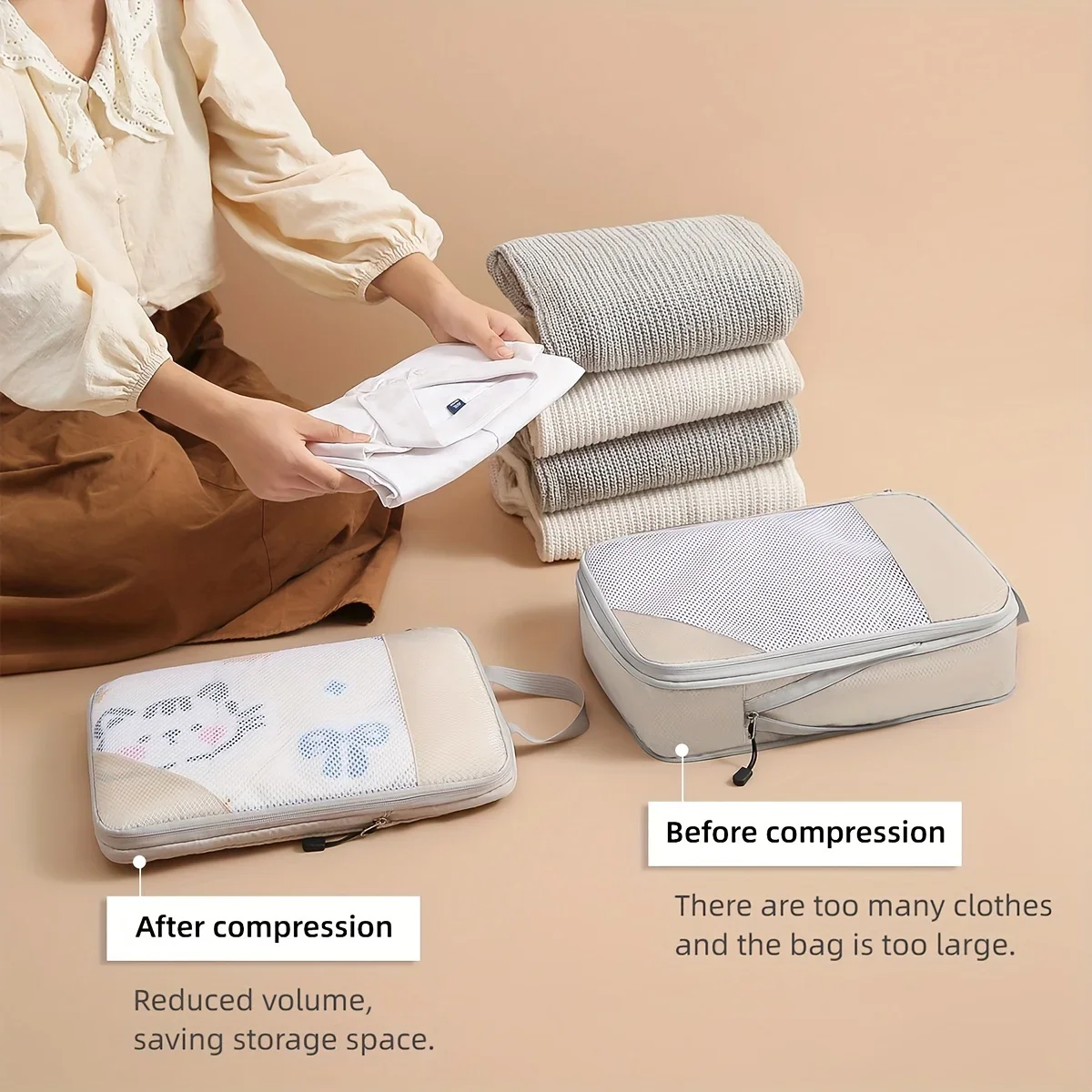 3 предмета, компрессионный куб – обзор и цена Travel Accessories Packing Cubes