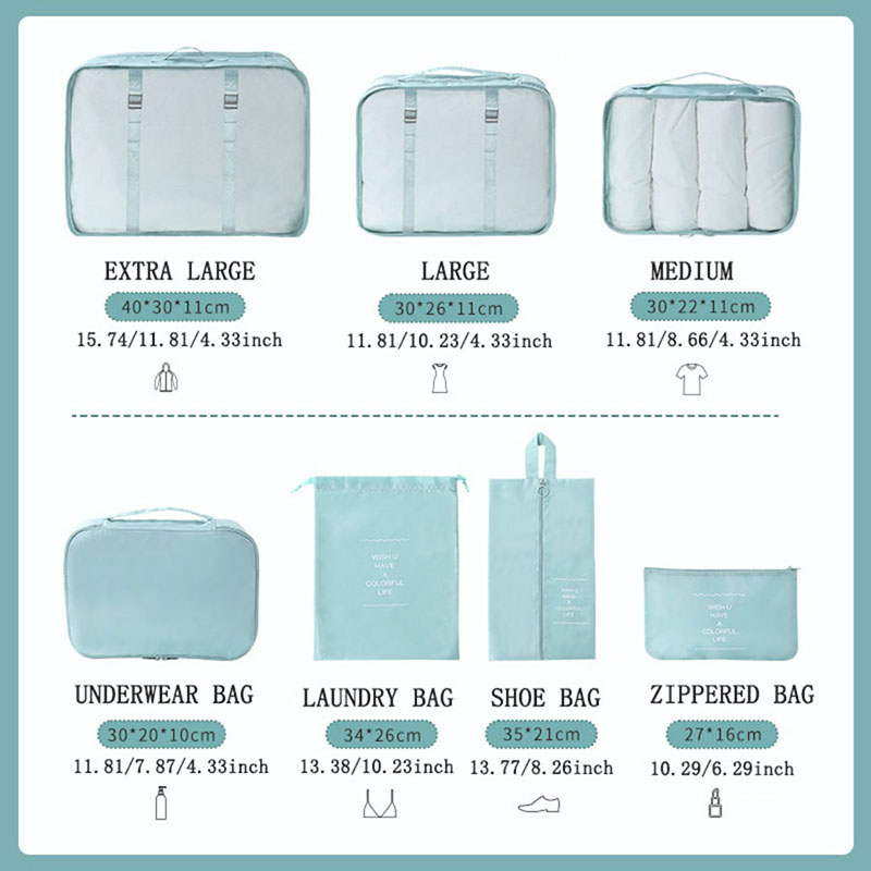 Набор из 7 водонепроницаемых о – обзор и цена Travel Accessories Packing Cubes